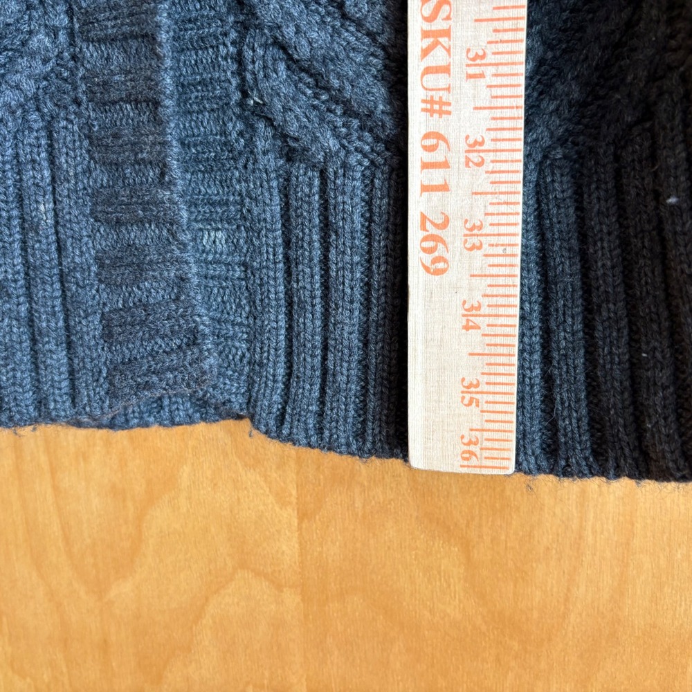 Pure Collection Cardigan Women Medium Grey Wool Cashmere Cable Knit Long Sweater - Picture 9 of 9